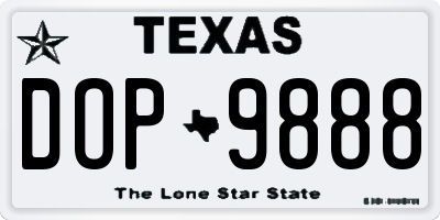 TX license plate DOP9888