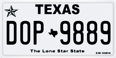 TX license plate DOP9889