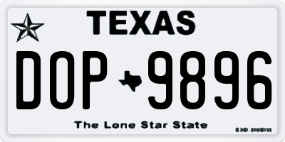 TX license plate DOP9896