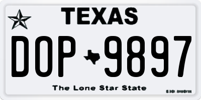 TX license plate DOP9897