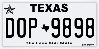 TX license plate DOP9898