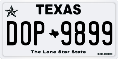 TX license plate DOP9899