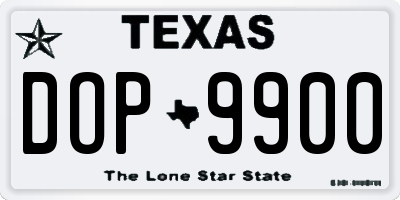 TX license plate DOP9900