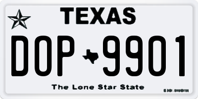 TX license plate DOP9901