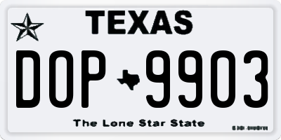 TX license plate DOP9903