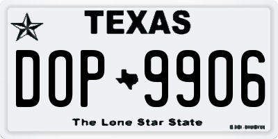 TX license plate DOP9906