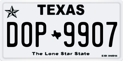 TX license plate DOP9907