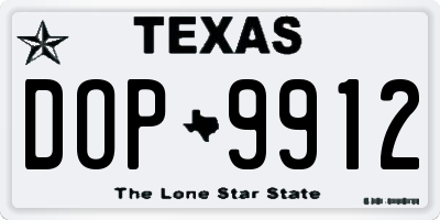 TX license plate DOP9912