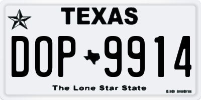 TX license plate DOP9914