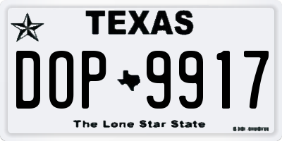 TX license plate DOP9917