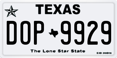 TX license plate DOP9929