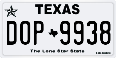 TX license plate DOP9938