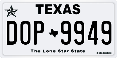 TX license plate DOP9949