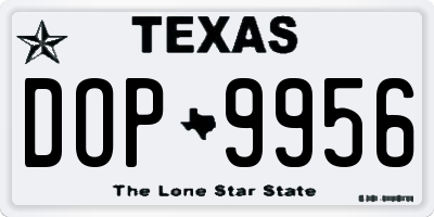 TX license plate DOP9956