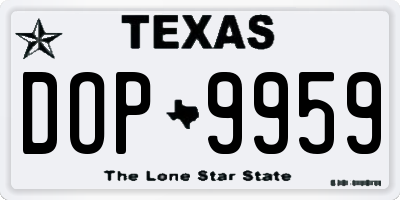 TX license plate DOP9959