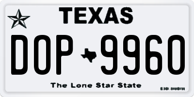 TX license plate DOP9960