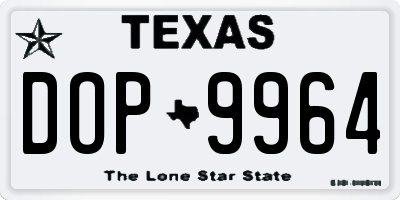 TX license plate DOP9964