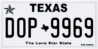 TX license plate DOP9969