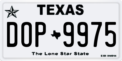 TX license plate DOP9975