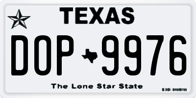TX license plate DOP9976