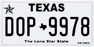 TX license plate DOP9978