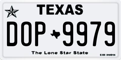 TX license plate DOP9979