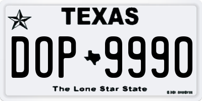 TX license plate DOP9990