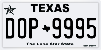 TX license plate DOP9995