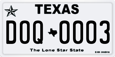 TX license plate DOQ0003