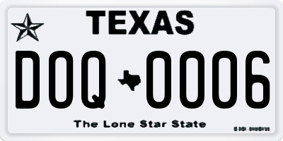 TX license plate DOQ0006