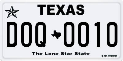 TX license plate DOQ0010