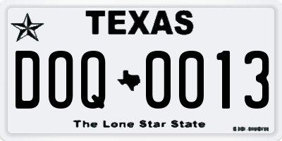 TX license plate DOQ0013