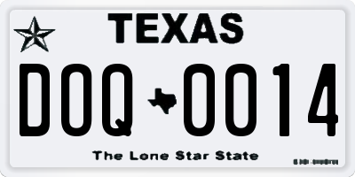 TX license plate DOQ0014
