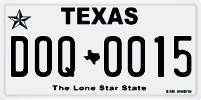 TX license plate DOQ0015