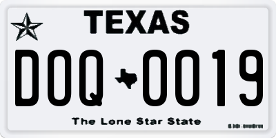 TX license plate DOQ0019