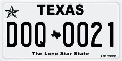 TX license plate DOQ0021