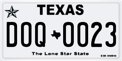TX license plate DOQ0023