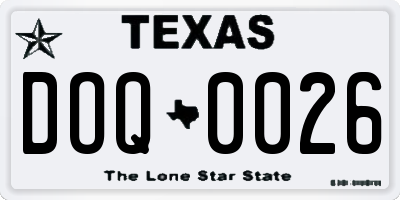 TX license plate DOQ0026