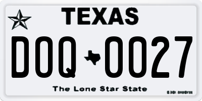 TX license plate DOQ0027