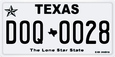 TX license plate DOQ0028