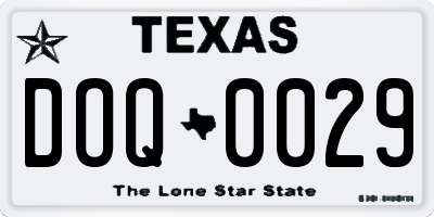 TX license plate DOQ0029