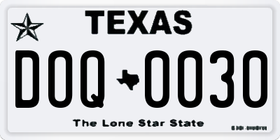 TX license plate DOQ0030
