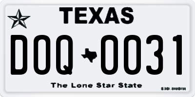 TX license plate DOQ0031