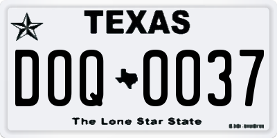 TX license plate DOQ0037