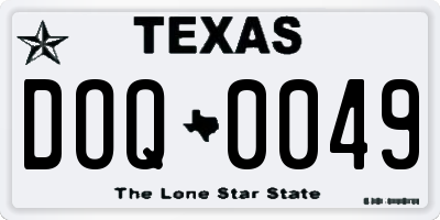 TX license plate DOQ0049