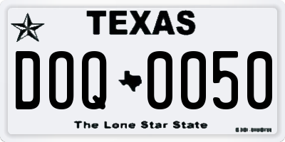 TX license plate DOQ0050