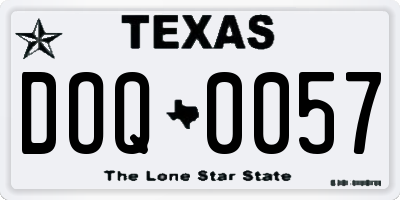 TX license plate DOQ0057
