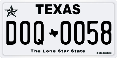 TX license plate DOQ0058