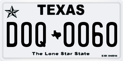 TX license plate DOQ0060