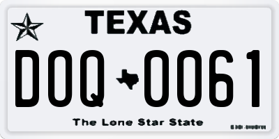 TX license plate DOQ0061